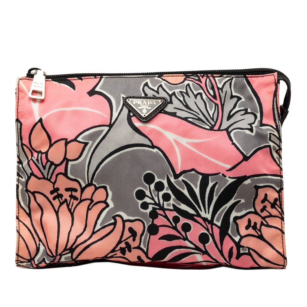 Pre-Loved Prada Tessuto Floral Stampato Clutch